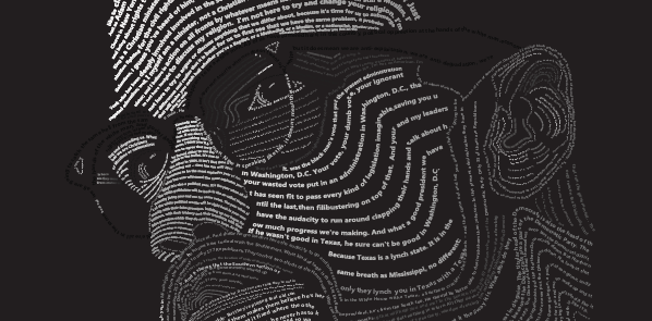 Screenshot of Malcolm X typography portrait